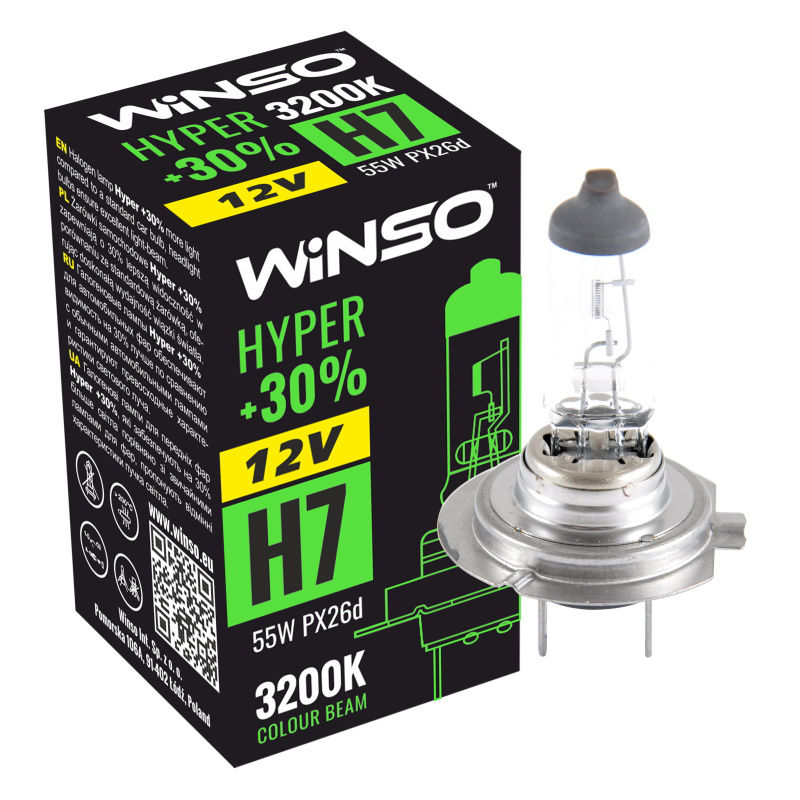 Llampa H7 Halogjene 3200K – WINSO Hyper +30%